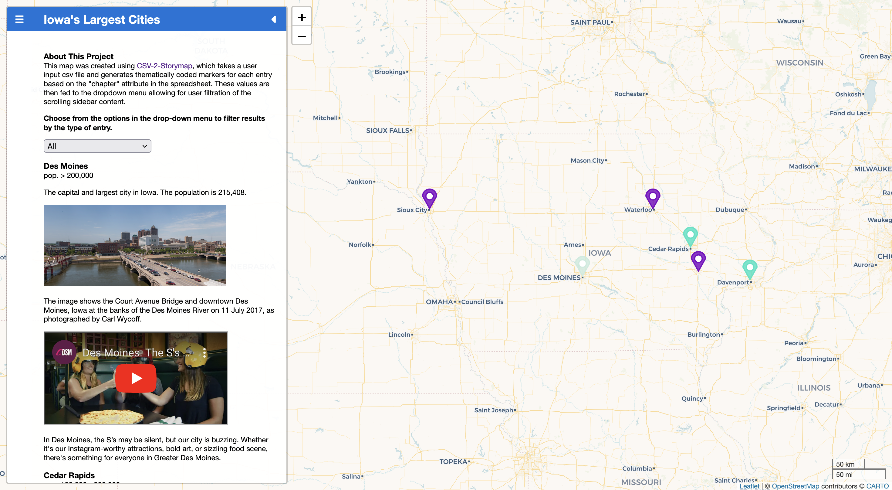 A small web map application that turns your formatted CSVs into story maps that your can download and host.